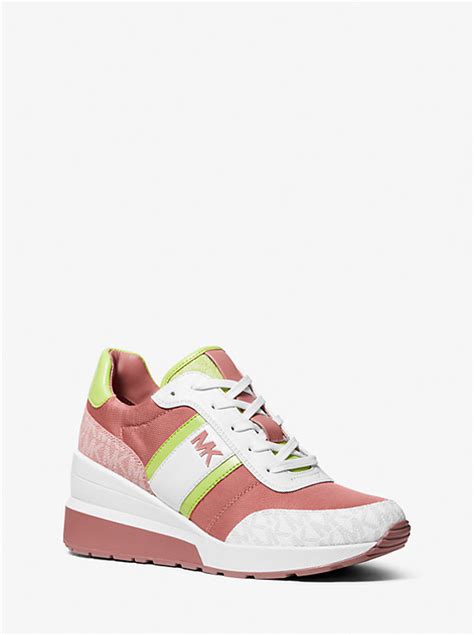 michael michael kors mabel mixed-media trainer|Mabel Mixed.